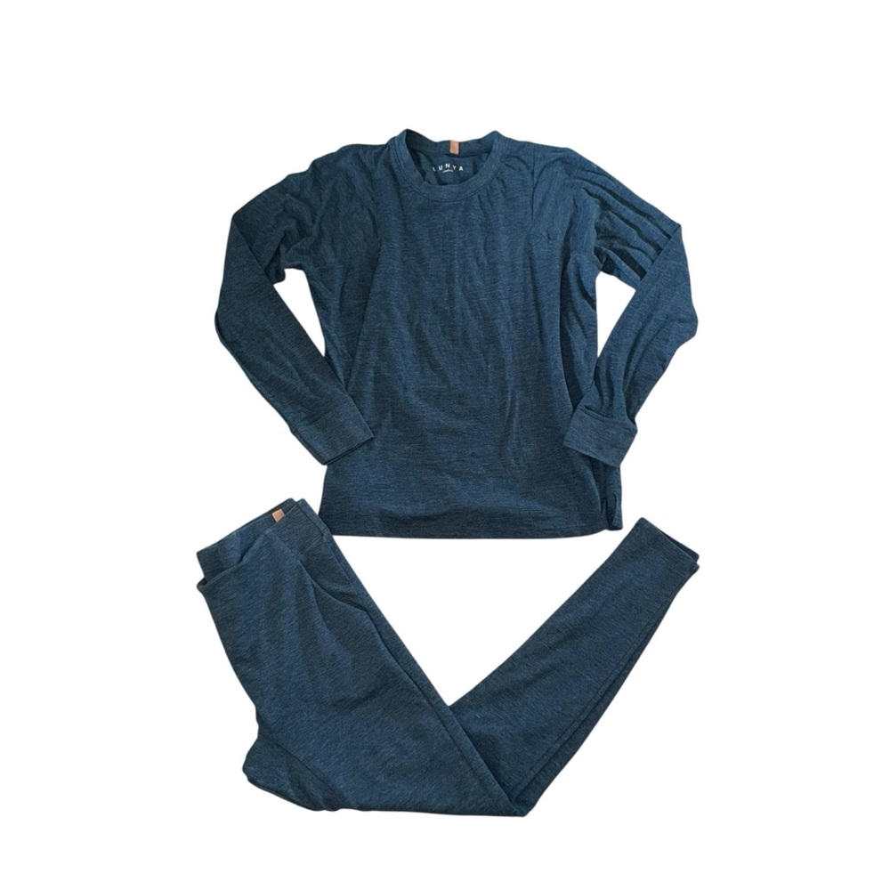 Lunya Blue Pajama Set